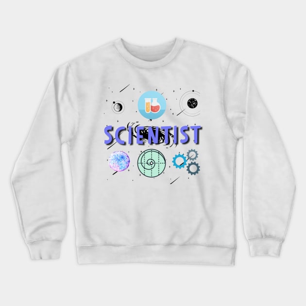Scientist Gift Design Chemistry Physics STEM Crewneck Sweatshirt by AstroGearStore